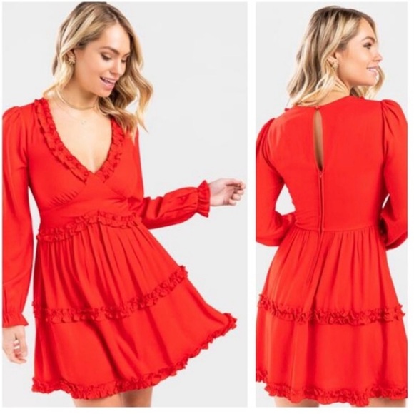 NWT Franchescas's Long Sleeve MiniDress Red Size 3X - Picture 1 of 9